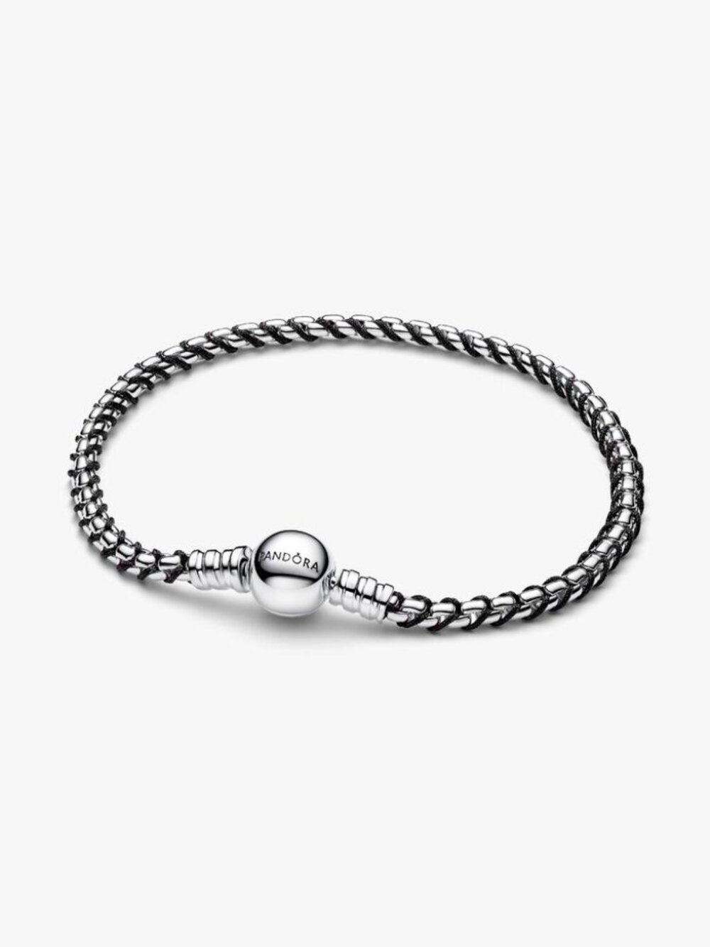 Pandora Black Cord Box Chain Bracelet